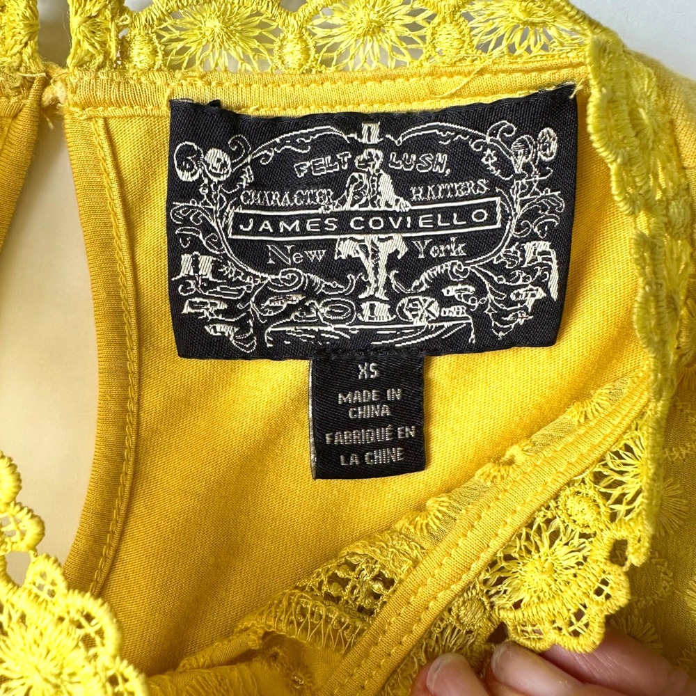 Anthropologie‎ James Coviello Burnham Lace Top Women's Size XS Gold Yellow - Picture 11 of 12